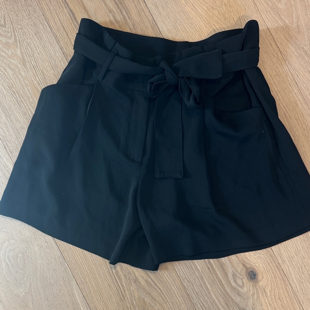 Black Women's Shorts with Tie Waist